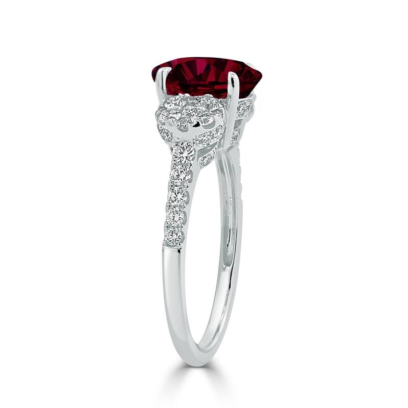 Auriya 2ct Oval-cut Ruby and Diamond Ring 3/4ctw 18K Gold