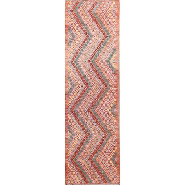 Hand Woven Oriental Kilim 3x10 Traditional Persian Runner Rug - 9'9" x 2'9" Runner