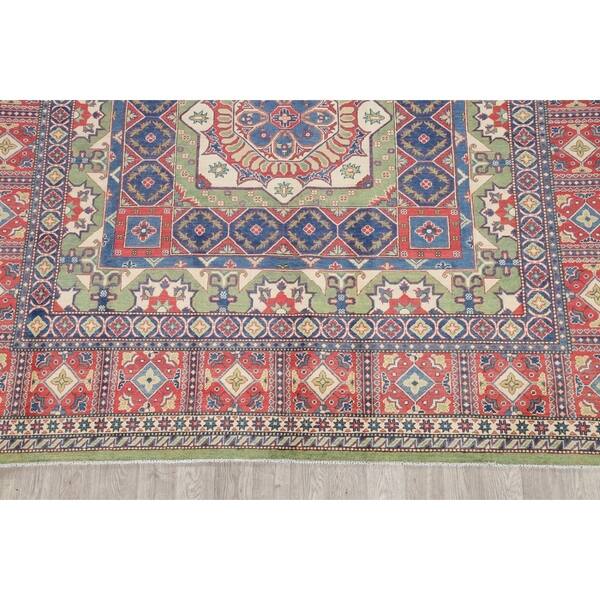 Traditional Kazak Oriental Hand Knotted Wool Stani Square Traditional Kazak Oriental Hand
