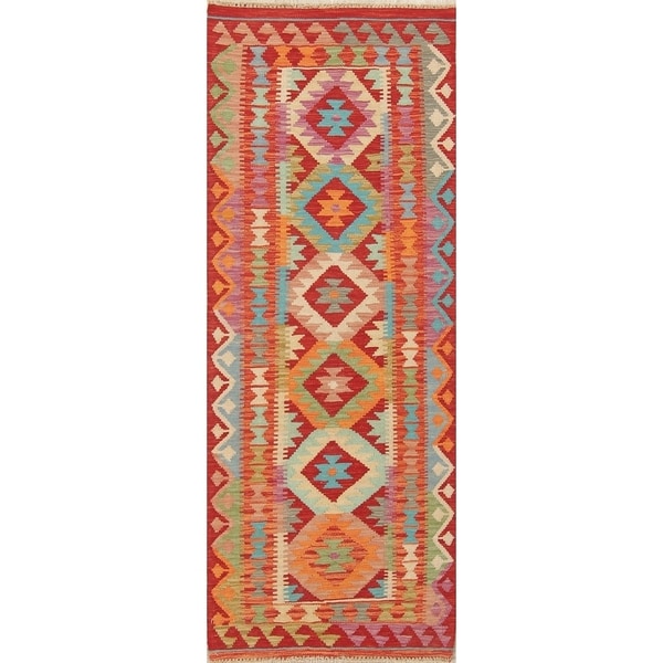 Kilim Oriental Wool Hand Woven Southwestern Persian Runner Rug - 6'5" x 2'5" Runner