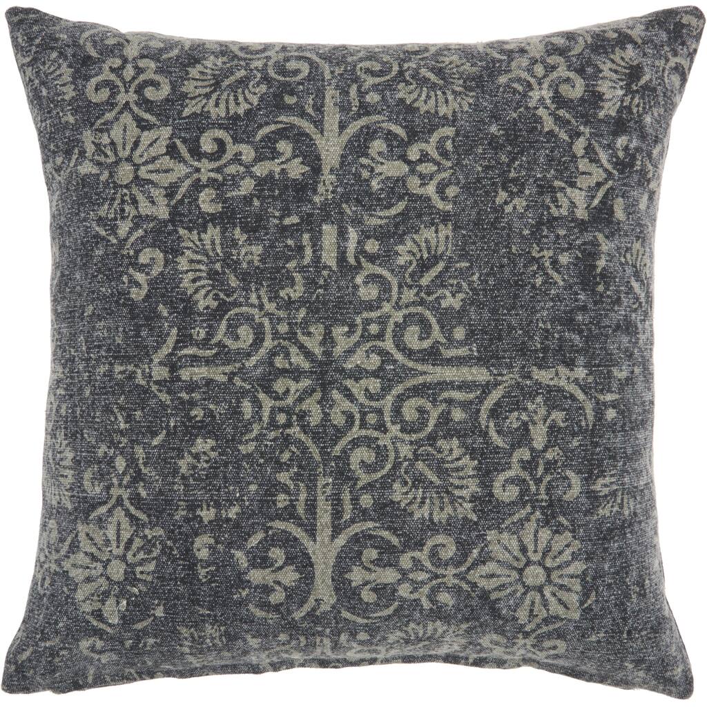 Carbon Loft Distressed Damask Throw Pillow