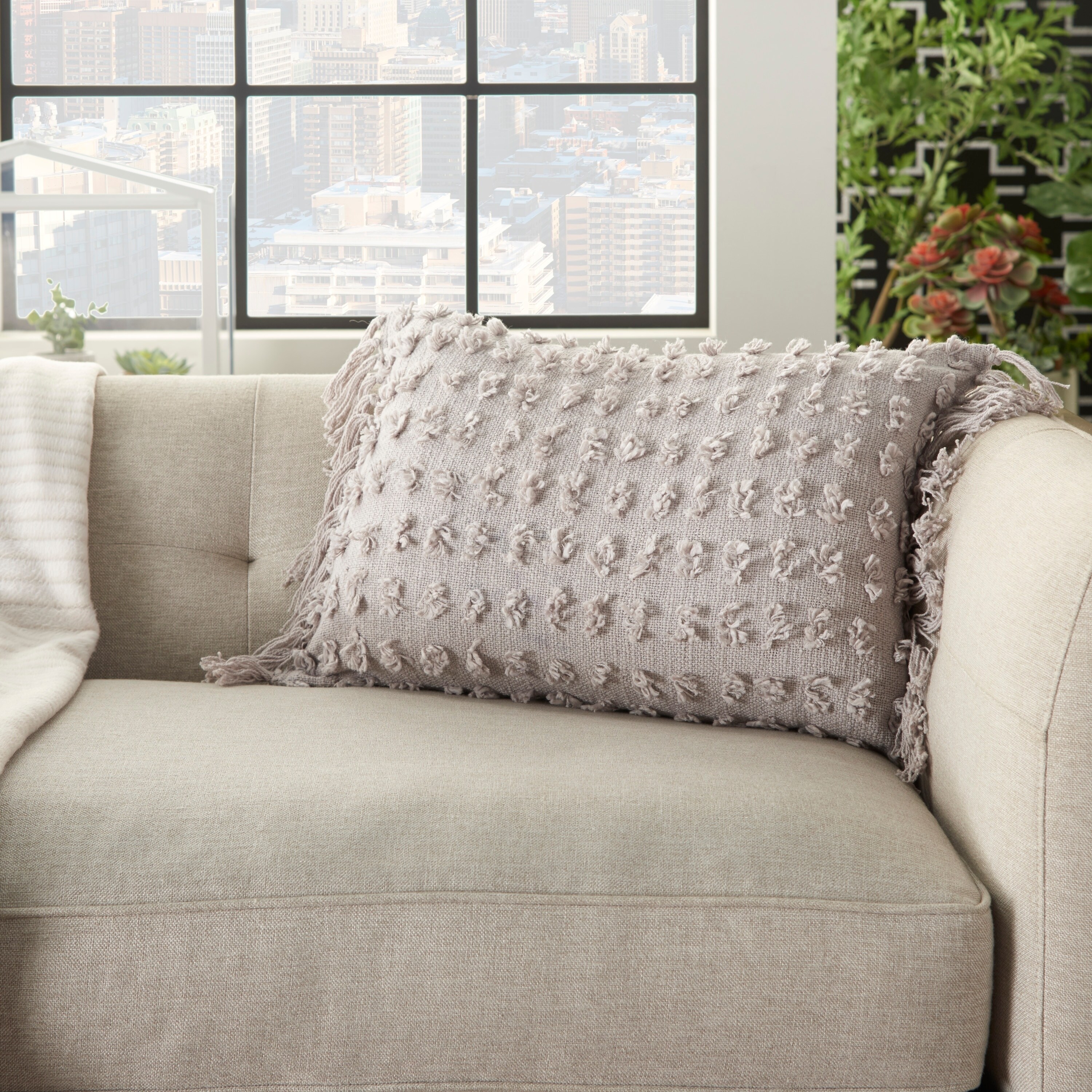 Mina Victory Raised Hearts Throw Pillow 14 X 20 On Sale Overstock 28287778 14 X 20 Khaki