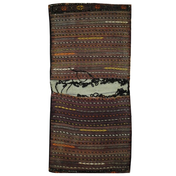 Handmade One-of-a-Kind Wool Saddle Bag (Afghanistan) - 2' x 4'3