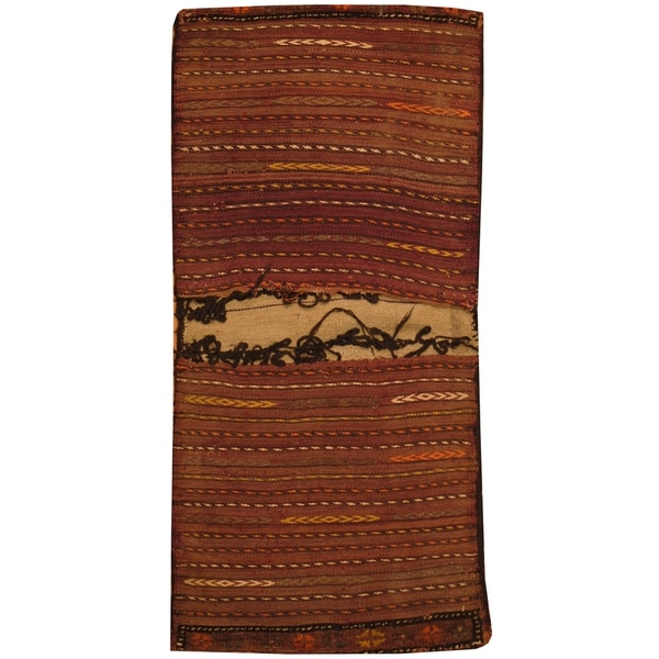 Handmade One-of-a-Kind Wool Jhallar (Afghanistan) - 2'1 x 6'1