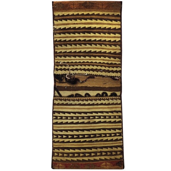 Handmade One-of-a-Kind Soumak Wool Saddle Bag (Afghanistan) - 1'4 x 3'2