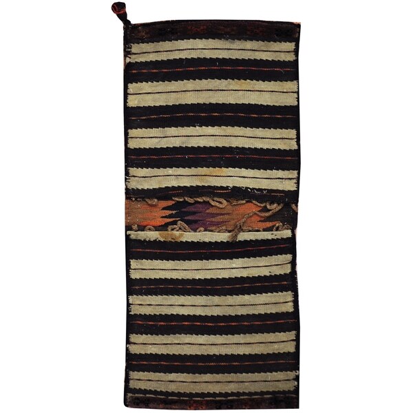 Handmade One-of-a-Kind Wool Saddle Bag (Afghanistan) - 1'7 x 3'9