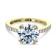 preview thumbnail 7 of 8, Annello by Kobelli 14k Gold 3.1ct Round Forever One Moissanite and 1/4ct.tw Natural Diamond Engagement Ring (DEF/VS, GH/I)