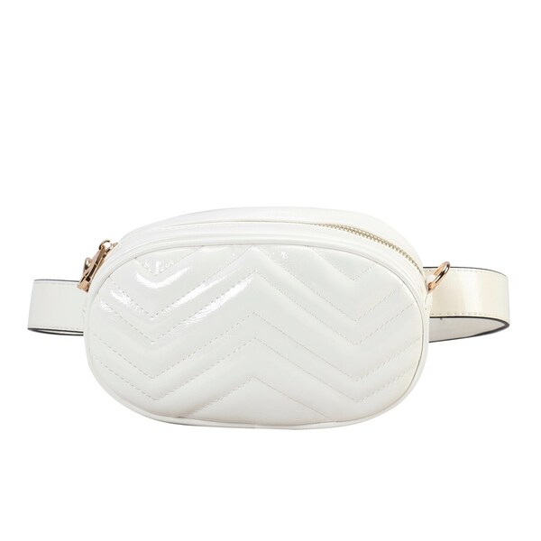 Black-PU Leather Fanny Pack Waist Bag 2 Ways Stylish Qualited Belt Bag Cellphone Bag Chain Shoulder Bag