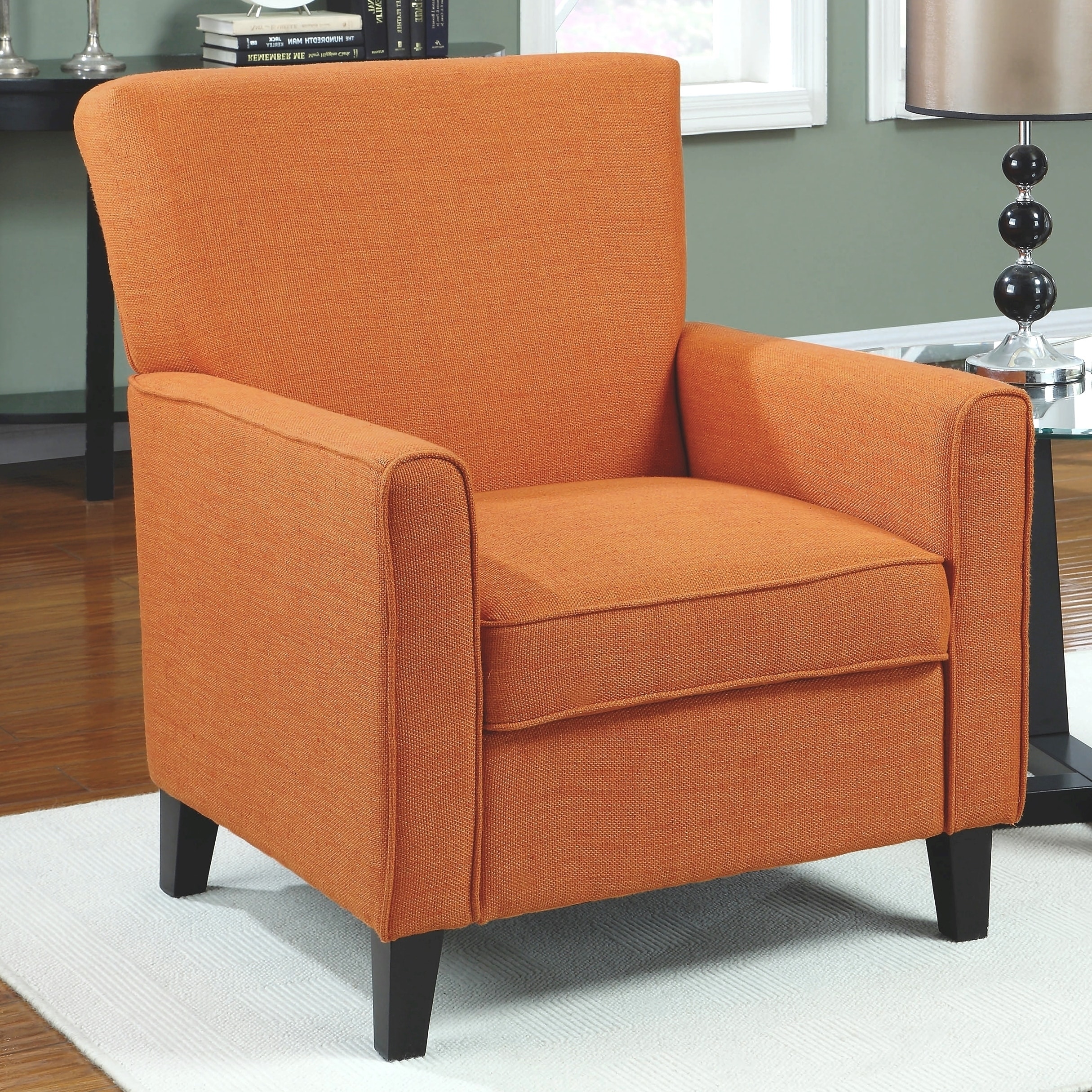 Contemporary Design Orange Upholstered Living Room Accent Chair 764e5b06 3f2f 4649 A164 62f02b0ab6b9 