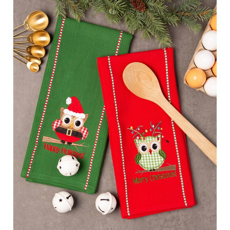 DII Assorted Holiday Embellished Dishtowel Set