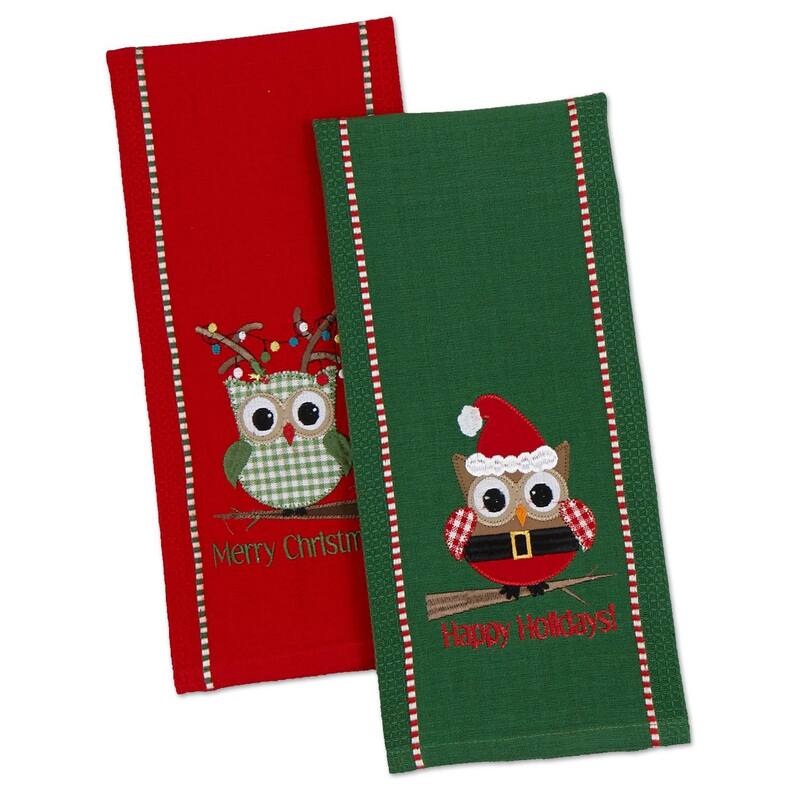 DII Assorted Holiday Embellished Dishtowel Set
