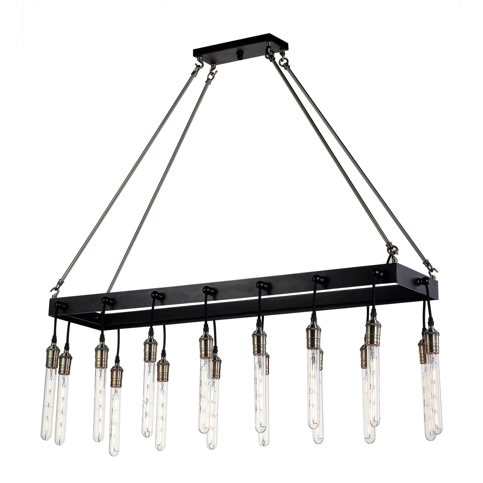 Element Industrial Hanging Edison Bulb Chandelier - N/A (Abstract - Over 16 - Single - Plug-In) - Chandeliers For Bedrooms by Overstock.com