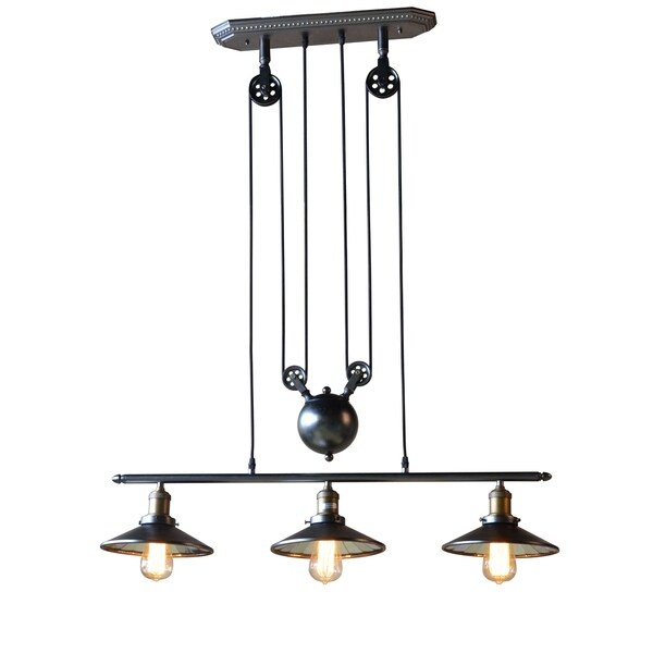 Shop Element Industrial Pulley Chandelier - N/A - Free Shipping Today ...
