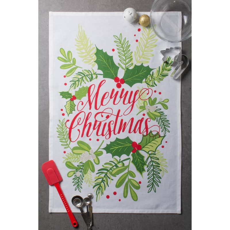 DII Assorted Cozy Christmas Embellished Dishtowel