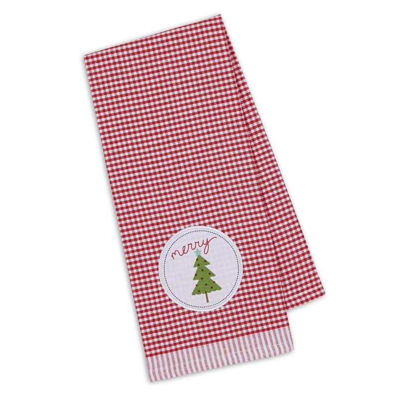 DII Assorted Cozy Christmas Embellished Dishtowel