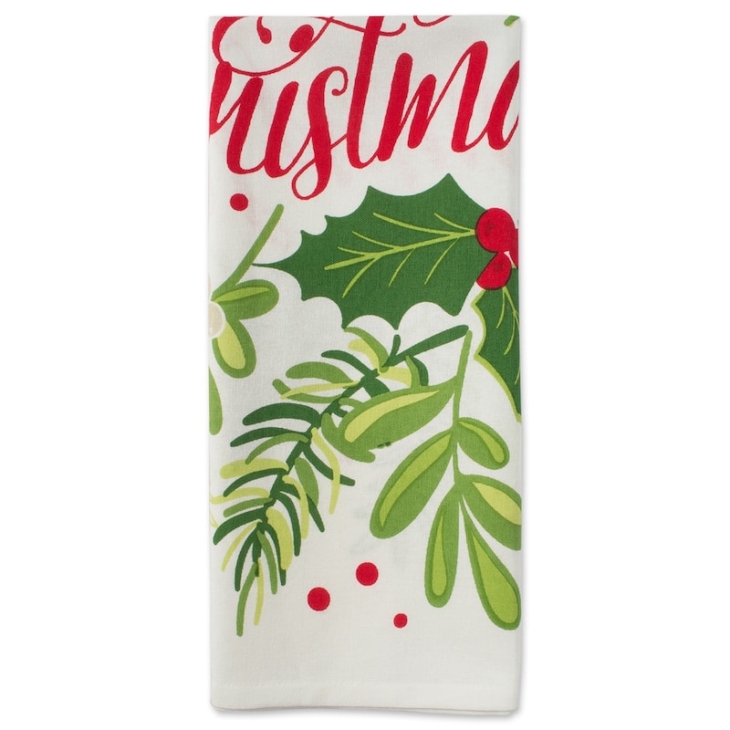DII Assorted Cozy Christmas Embellished Dishtowel