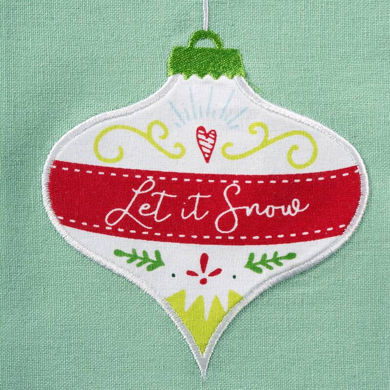 DII Assorted Cozy Christmas Embellished Dishtowel