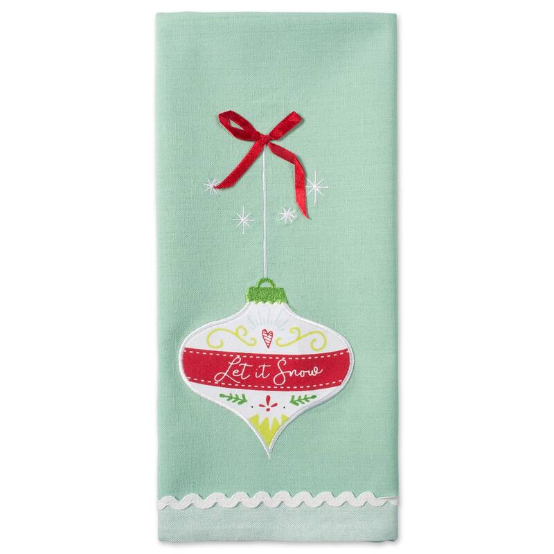 DII Assorted Cozy Christmas Embellished Dishtowel