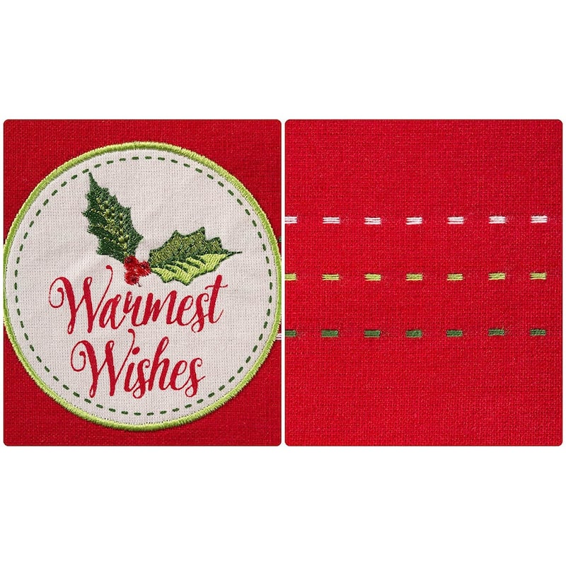 DII Assorted Cozy Christmas Embellished Dishtowel