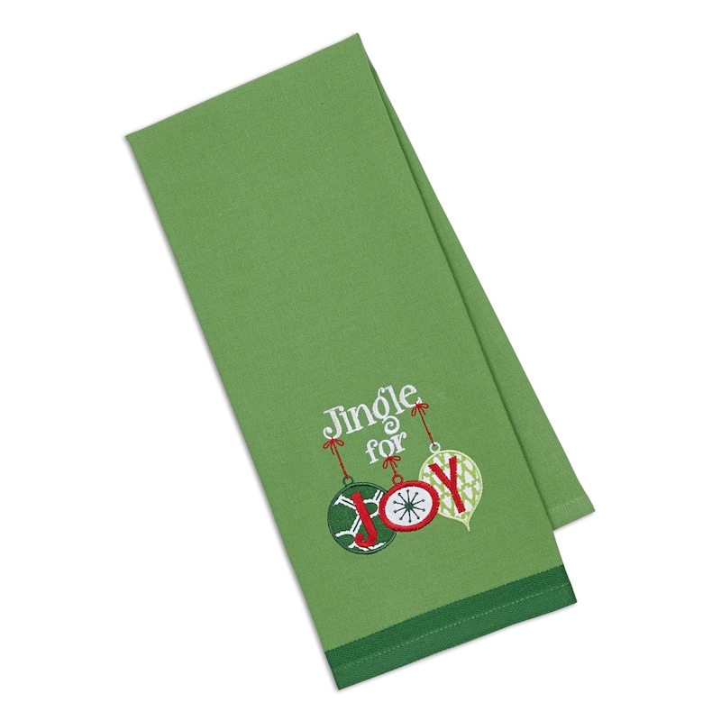 DII Assorted Cozy Christmas Embellished Dishtowel