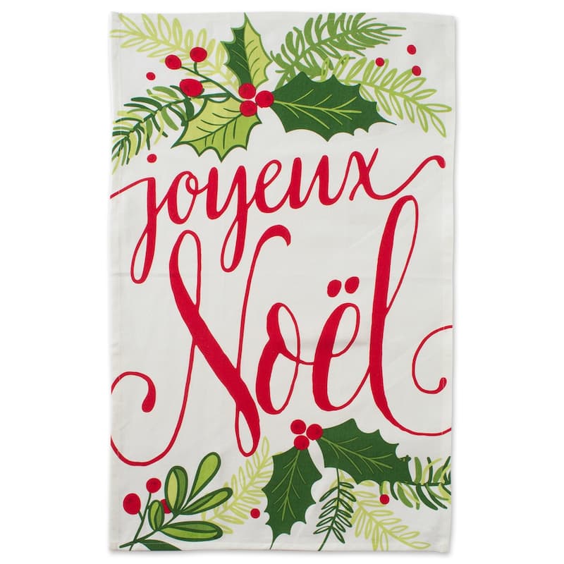 DII Assorted Cozy Christmas Embellished Dishtowel