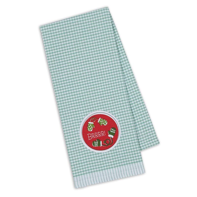 DII Assorted Cozy Christmas Embellished Dishtowel