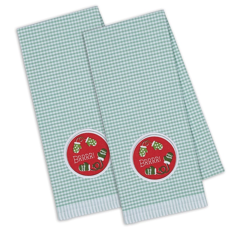 DII Assorted Cozy Christmas Embellished Dishtowel
