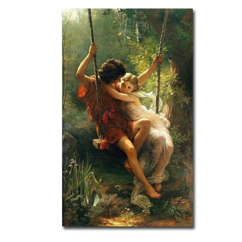 Springtime by Pierre Auguste Cot Gallery Wrapped Canvas Giclee Art (35 in x 21 in)