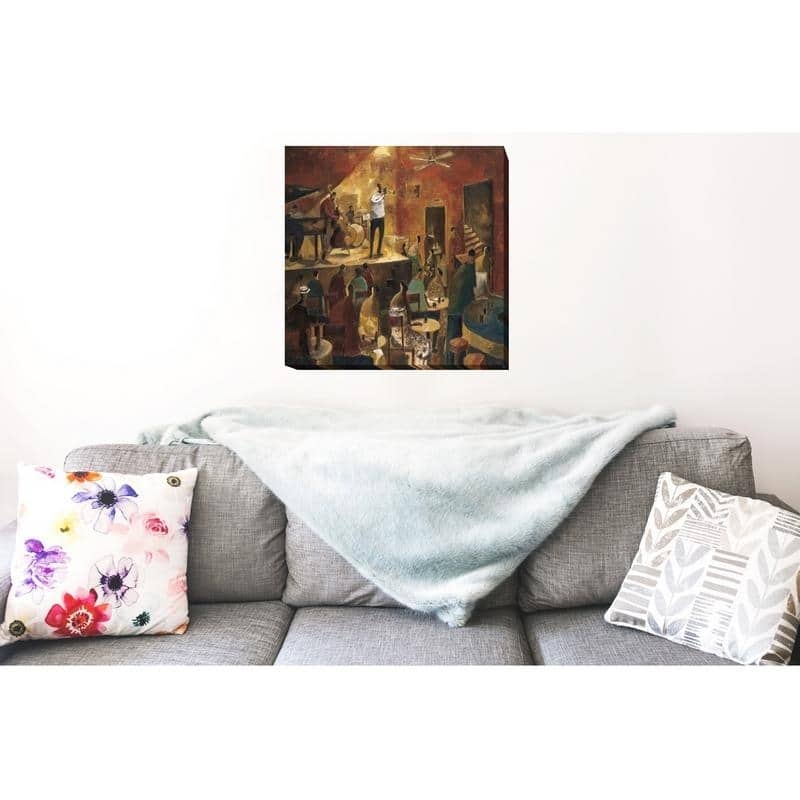 Red Jazz by Didier Lourenco Gallery Wrapped Canvas Giclee Art (24 in x 24 in)