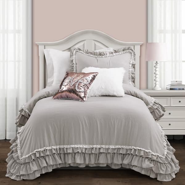 Shop Lush Decor Ella Shabby Chic Ruffle Lace Comforter Set On