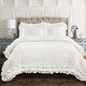 preview thumbnail 8 of 27, Silver Orchid Gerard Shabby Chic Ruffle Lace Comforter Set White - Full - Queen