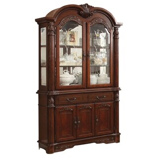 Home Source  Cavalier Wooden Buffet and Hutch - Cherry Finish - N/A (Cherry)