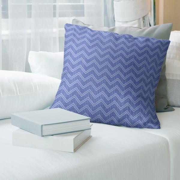 slide 1 of 18, Porch & Den Bayberry Reverse Chevrons Throw Pillow 14 x 14 - Blue - Cotton