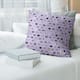 Porch & Den Alecia Kitty Pattern Throw Pillow - 18 x 18 - Purple - Faux Suede