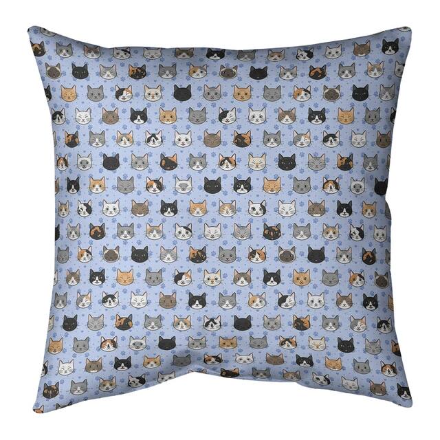 Porch & Den Alecia Kitty Pattern Throw Pillow