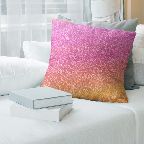 Porch & Den Deette Ombre Ditsy Floral Pattern Throw Pillow