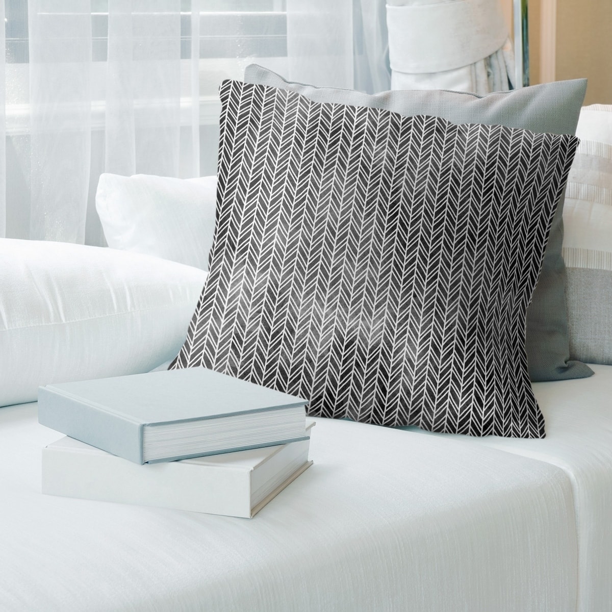 Porch & Den Agaard Herringbone Pattern Throw Pillow
