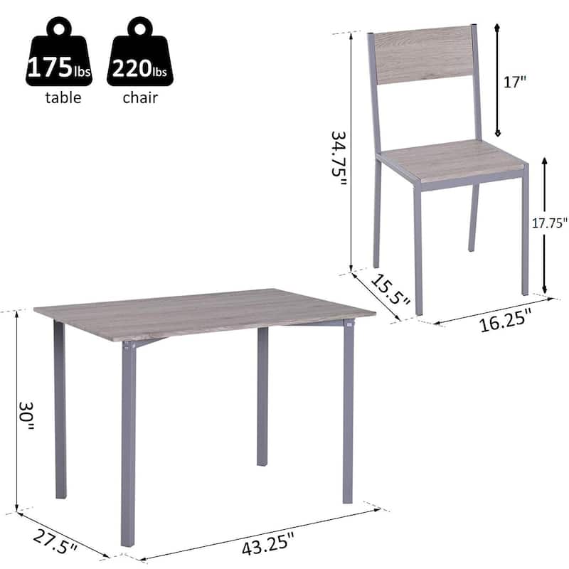 Porch & Den Marsh Natural/ Grey Compact 5-piece Dining Set