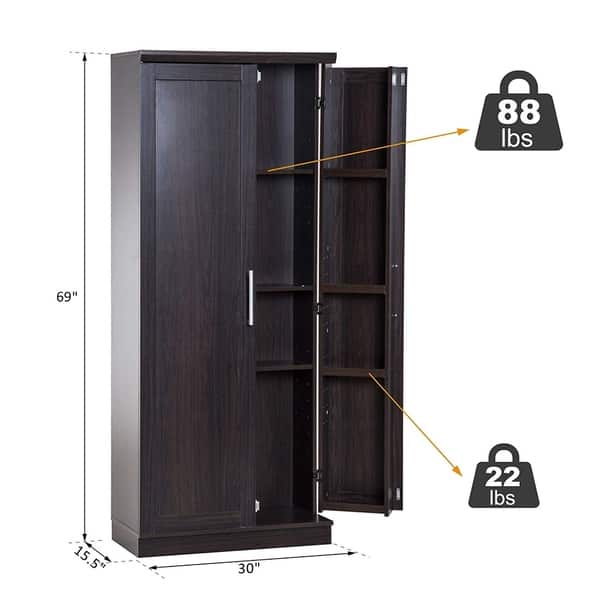 Shop 72 Wood Free Standing Kitchen Pantry Organizer Storage