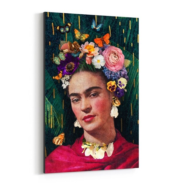 Shop Noir Gallery Frida Kahlo Floral Portrait Canvas Wall Art Print ...
