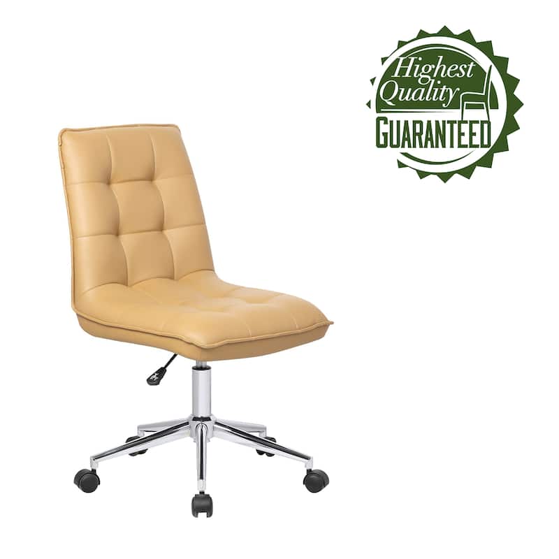 Porthos Home Egan Adjustable Swivel Office Chair, Tufted PU Leather