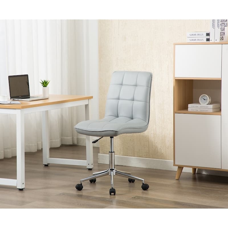 Porthos Home Egan Adjustable Swivel Office Chair, Tufted PU Leather
