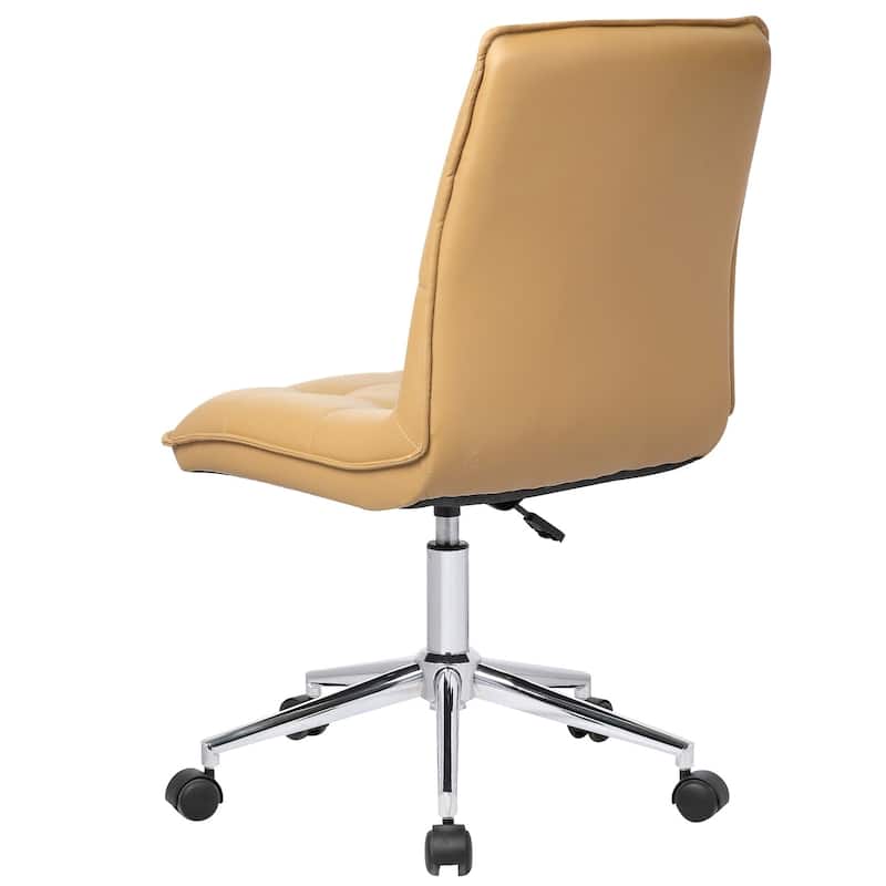Porthos Home Egan Adjustable Swivel Office Chair, Tufted PU Leather