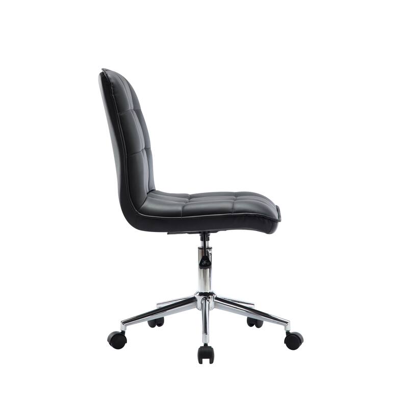 Porthos Home Egan Adjustable Swivel Office Chair, Tufted PU Leather