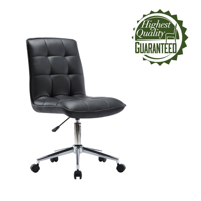Porthos Home Egan Adjustable Swivel Office Chair, Tufted PU Leather
