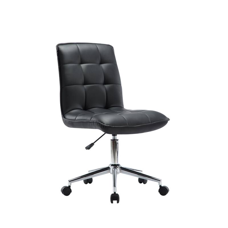 Porthos Home Egan Adjustable Swivel Office Chair, Tufted PU Leather