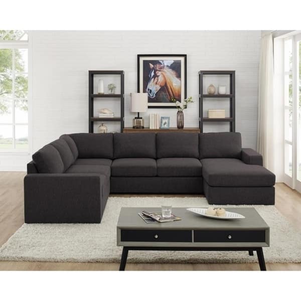 Copper Grove Cllerault Dark Grey Linen Sectional Sofa And Copper Grove Cllerault Dark