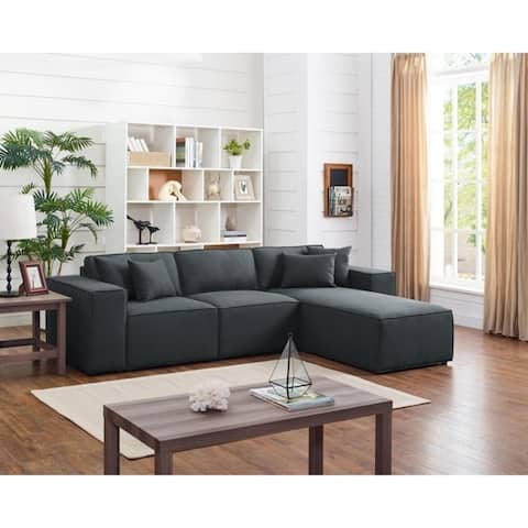 Copper Grove Ede Dark Grey Sofa with Reversible Chaise