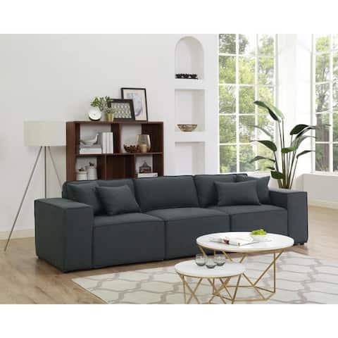 Copper Grove Ede Dark Grey Linen Sofa