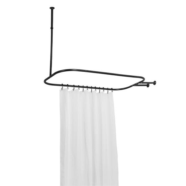 Shop Utopia Alley Hoop Shower Rod For Clawfoot Tub Black Free
